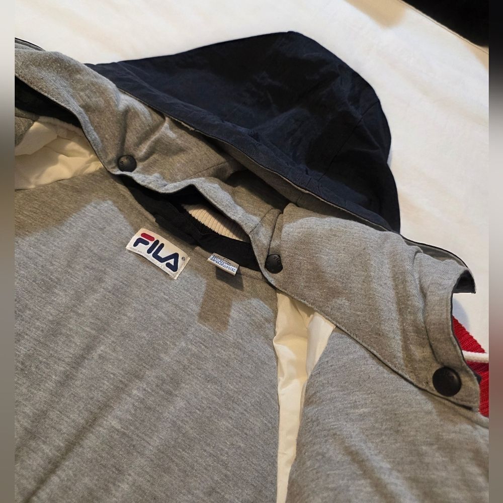 FILA Men's Black and White Hooded Jacket - Picture 5 of 6